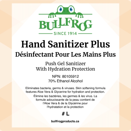 Hand Sanitizer Plus - Push front label image